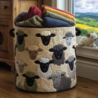 Sheep Heaven Quilted Laundry Hamper printed laundry hamper