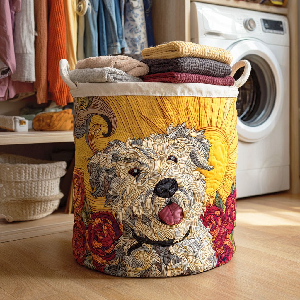 Sheepdog Bliss Quilted Laundry Hamper printed laundry hamper