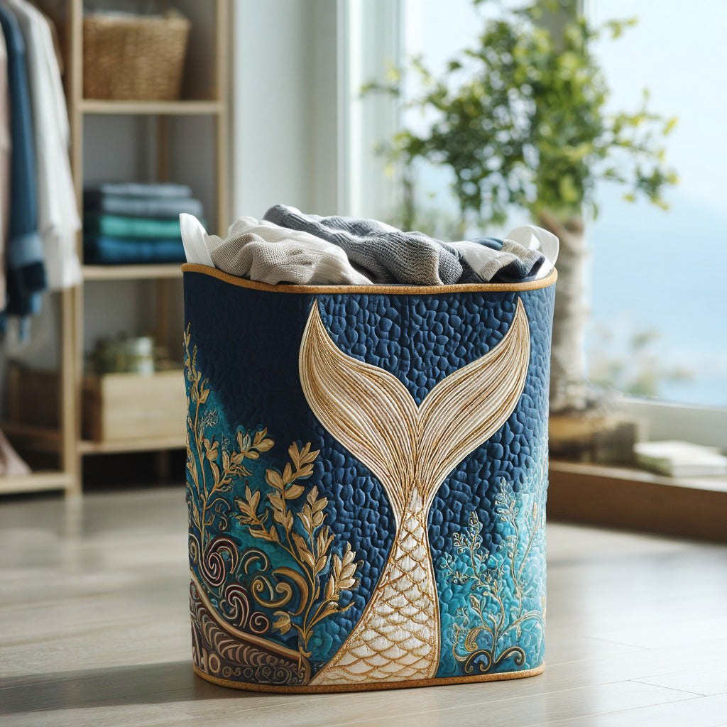 Shimmer Tide Quilted Laundry Hamper printed laundry hamper