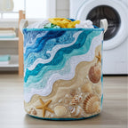 Shoreline Gems Quilted Laundry Hamper printed laundry hamper