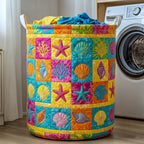 Shoreline Gems Quilted Laundry Hamper printed laundry hamper