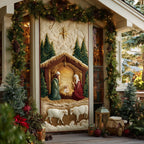 Silent Bethlehem Quilted Door Curtain printed door curtain