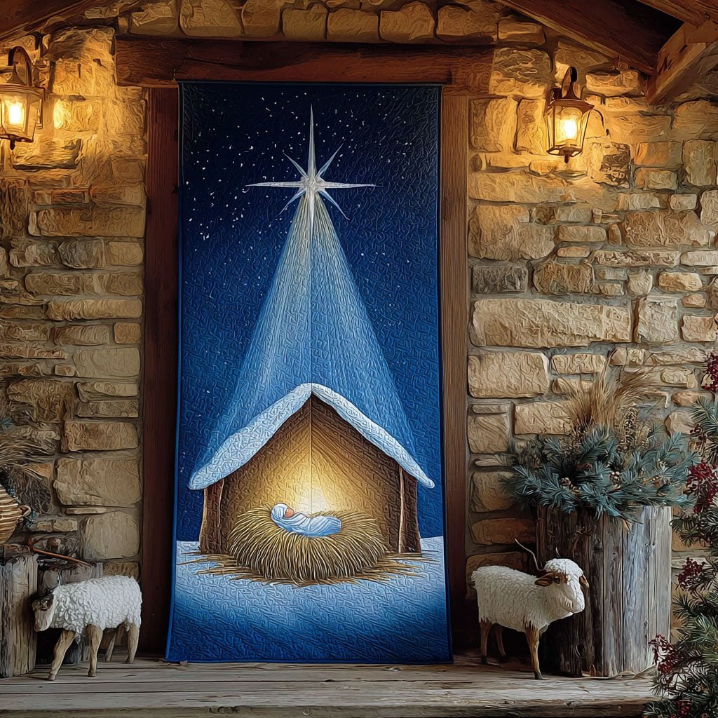 Silent Night Scene Quilted Door Curtain printed door curtain