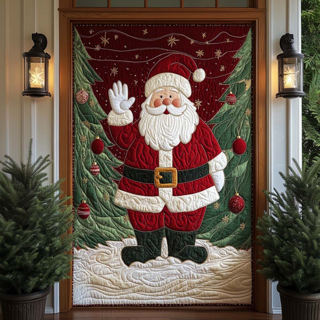 Silent Snow Quilted Door Curtain printed door curtain