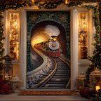 Silver Curve Passage Quilted Door Curtain printed door curtain