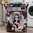 Skeleton Christmas Wash Quilted Laundry Hamper printed laundry hamper