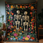 Skeleton Couple Halloween Quilted Blanket printed blanket