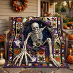 Skeleton Spooky Escape Quilted Blanket printed blanket