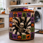 Skeleton Vortex Portal Quilted Laundry Hamper printed laundry hamper