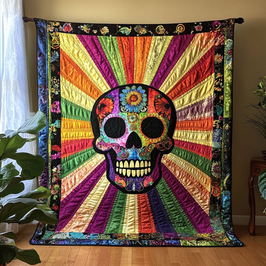 Skull and Shine Quilted Blanket printed blanket