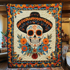 Skull Bloom Quilted Blanket printed blanket