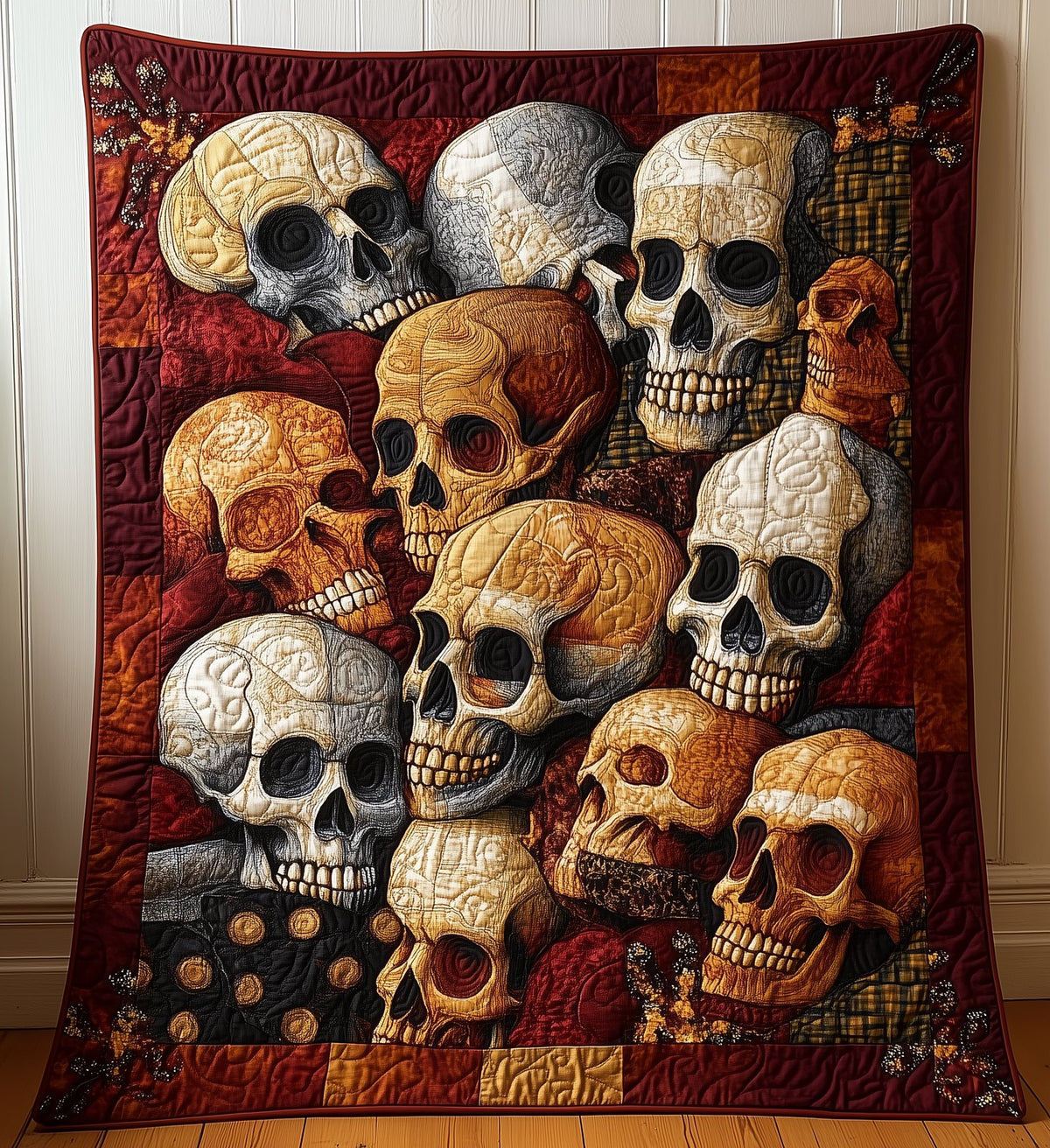 Skull Concept Quilted Blanket printed blanket