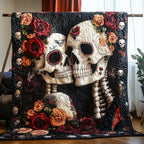Skull Couple Quilted Blanket printed blanket