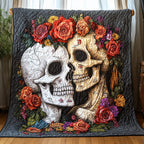 Skull Couple Quilted Blanket printed blanket