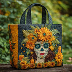 Skull Fiesta Quilted Tote Bag printed tote bag