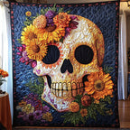 Skull Garden Quilted Blanket printed blanket