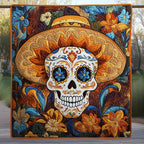 Skull in Bloom Quilted Blanket printed blanket