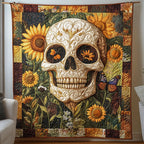 Skull In Fiesta Quilted Blanket printed blanket