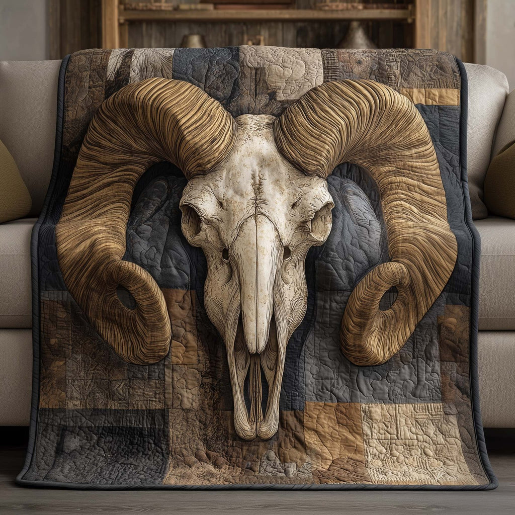 Skull Mesa Quilted Blanket printed blanket