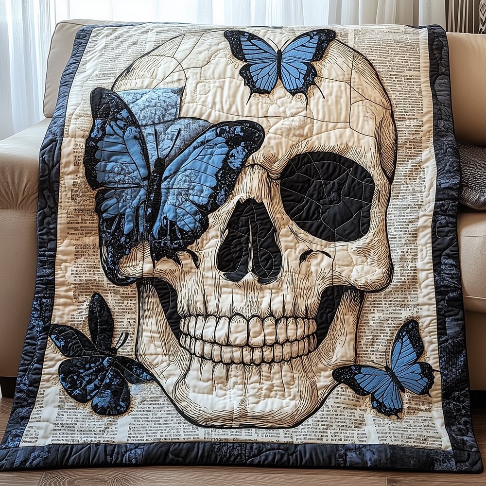 Skull Quilted Blanket printed blanket