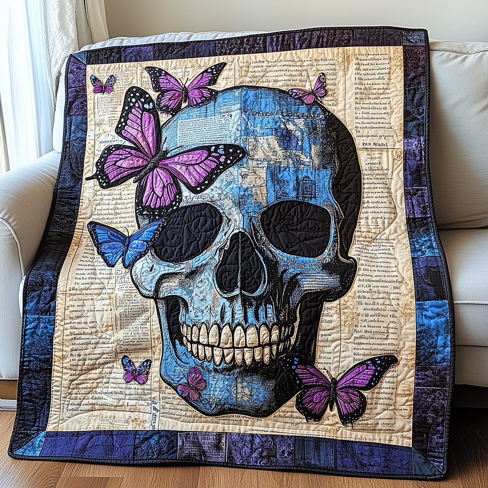 Skull Quilted Blanket printed blanket
