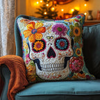Skull Quilted Cushion Cover printed cushion cover