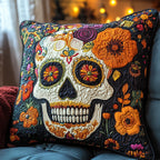 Skull Quilted Cushion Cover printed cushion cover