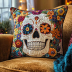 Skull Quilted Cushion Cover printed cushion cover