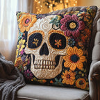 Skull Quilted Cushion Cover printed cushion cover