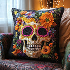 Skull Quilted Cushion Cover printed cushion cover