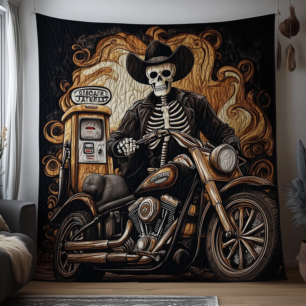 Skull Rider Quilted Blanket printed blanket