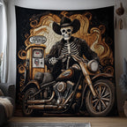 Skull Rider Quilted Blanket printed blanket