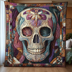 Skull Serenade Quilted Blanket printed blanket