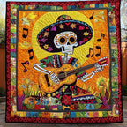 Skull & Strings Quilted Blanket printed blanket