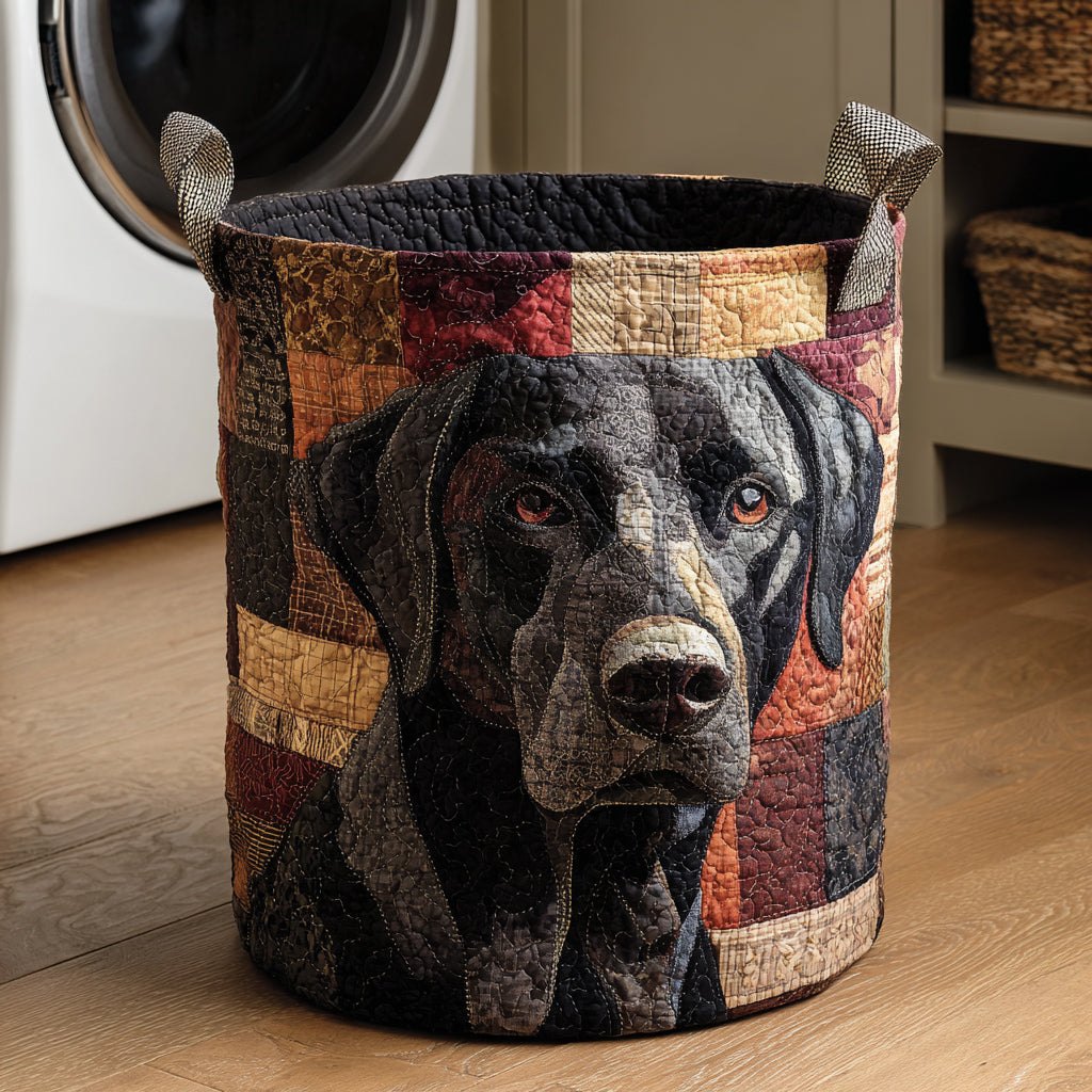 Sleek Labrador Quilted Laundry Hamper printed laundry hamper