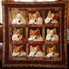 Sleeping Corgi Squad Quilted Blanket printed blanket