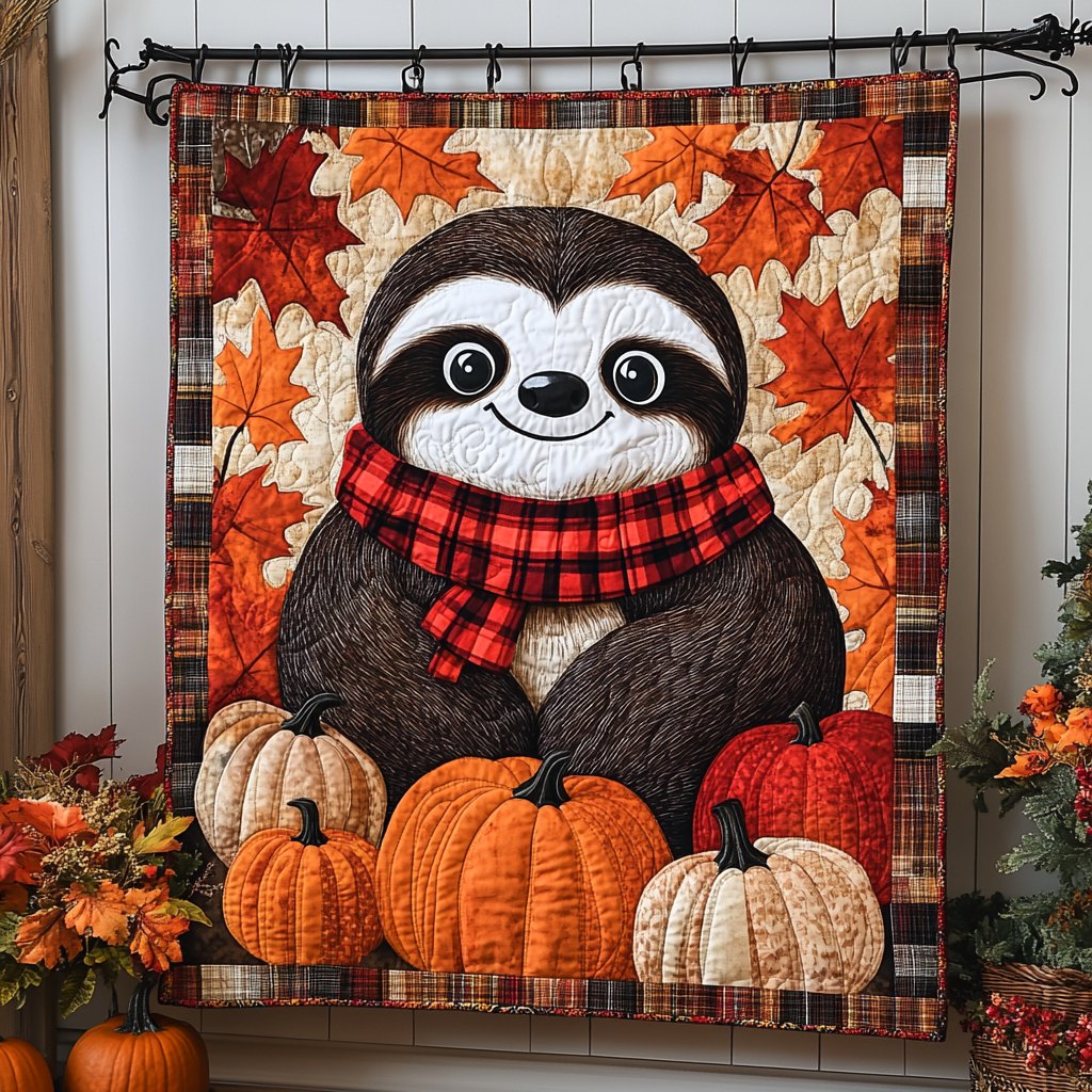 Slothful Bliss Quilted Blanket printed blanket