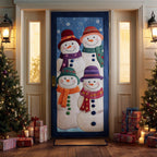 Smiling Snowman Quilted Door Curtain printed door curtain