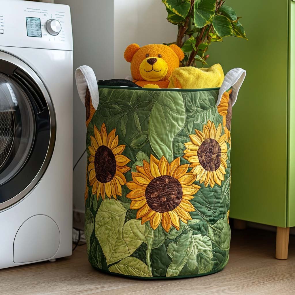 Smiling Sun Days Quilted Laundry Hamper printed laundry hamper