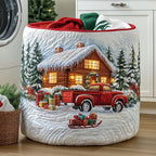 Snow Cabin Quilted Laundry Hamper printed laundry hamper