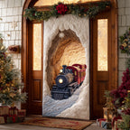 Snow Valley Train Quilted Door Curtain printed door curtain