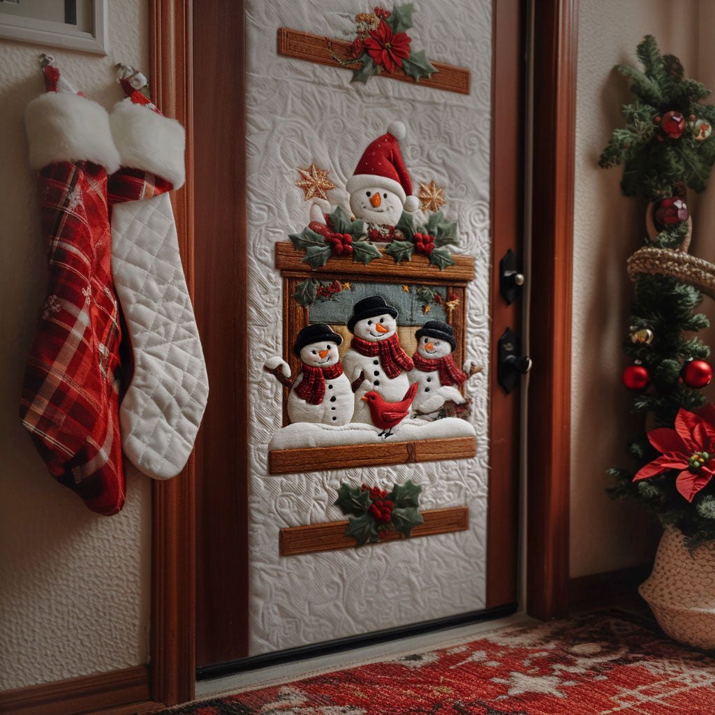 Snowfall Magic Quilted Door Curtain printed door curtain