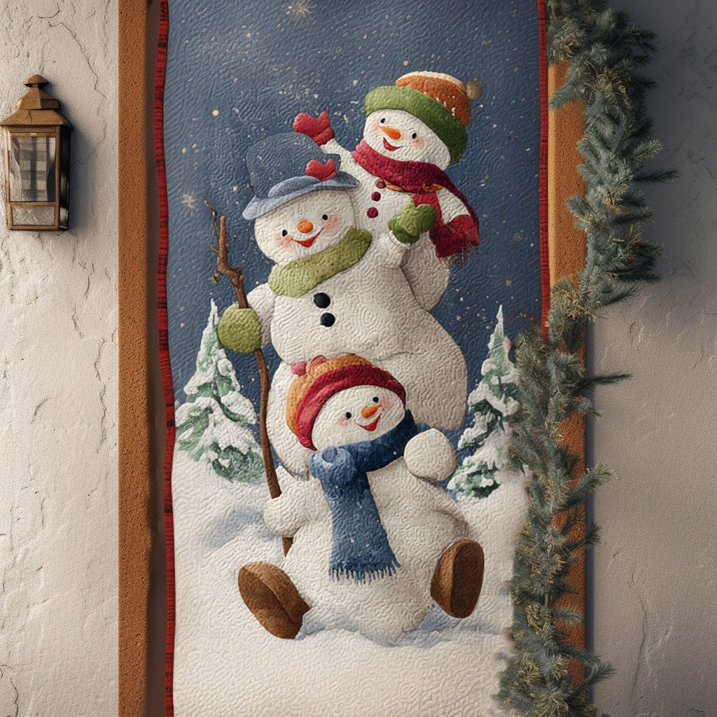 Snowman Cheer Squad Quilted Door Curtain printed door curtain
