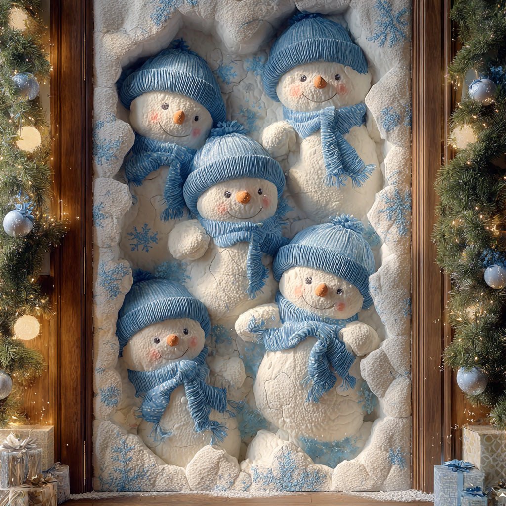 Snowman Cozy Days Quilted Door Curtain printed door curtain