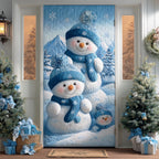 Snowman Holiday Smile Quilted Door Curtain printed door curtain