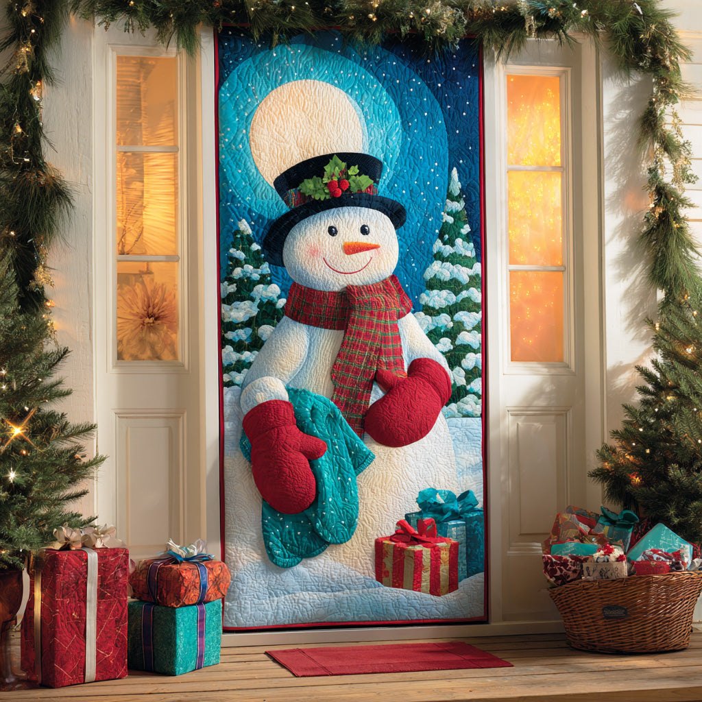 Snowman Merry Frost Quilted Door Curtain printed door curtain