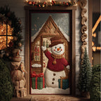 Snowman Smile Quilted Door Curtain printed door curtain