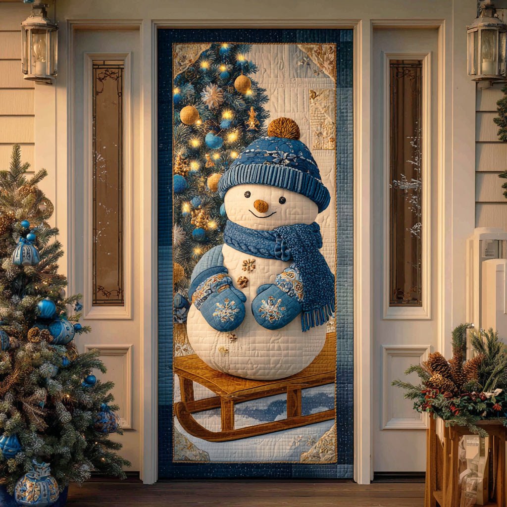 Snowman Snow Globe Dream Quilted Door Curtain printed door curtain