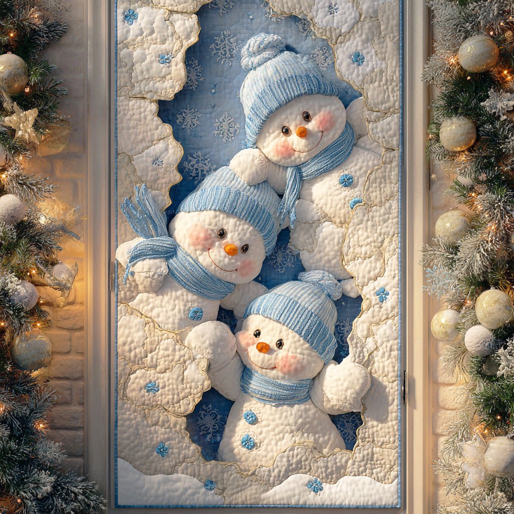 Snowman Snowy Friend Quilted Door Curtain printed door curtain