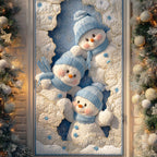 Snowman Snowy Friend Quilted Door Curtain printed door curtain
